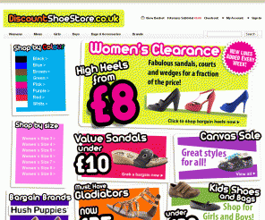 discountshoestore.co.uk: 
		Discount Shoe Store - Welcome! 
	
Your online store for cheap mens and womens shoes and boots. We have prices you&#039;ll like on many casual and formal shoes, sandals, high heels, and more. Plus kids shoes in many styles and sizes all at low prices.