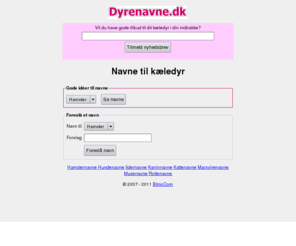 dyrenavne.dk: Dyrenavne.dk - Navne til kæledyr
