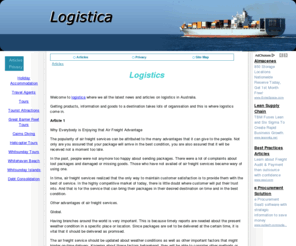 logistica.com.au: Logistica - Articles
This is the index page for all your articles. By using the sub-age feature of XSitePro you can automatically generate a professional looking index just by creating sub-pages and then right clicking on the main articles page and selecting "Insert Links to All Sub-Pages".