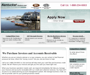 nantucketfactor.com: Nantucket Factors | Invoice Factoring Company Factor Companies Business Invoice Financing Cash Flow Loans Discountings
Accounts receivable factoring, financing, purchasing - Turning your invoices into cash. We provide factoring and credit management services.