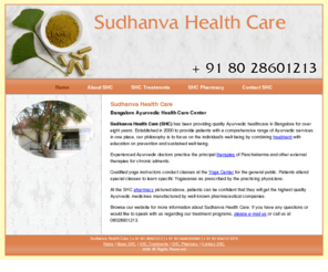 sudhanvahc.com: Ayurveda Clinic: Sudhanva Health Care
Sudhanva Health Care provides comprehensive inpatient and outpatient Ayurvedic health care in a clean, quiet Bangalore facility.