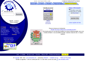 sertaozinho.com.br: www.sertaozinho.com - A cidade de Sertozinho/SP na Internet
A Cidade de Sertozinho, SP na Internet. Tudo em um s endereo na Web. Buscador, calendrio de eventos, busca de CEP da cidade, previso do tempo e clima, informaes, fotos da cidade, pontos de interesse e muito mais. Localizao, sua histria, sua gente, as indstrias e a cana-de-acar. Fique informado, receba o que est acontecendo na cidade em seu email.