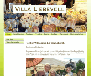 duftseifen.com: Home - Villa Liebevoll, Susann Buschmann, Duftseifen, Muscheln, Schnecken, Bilder, Körbe, Organzabeutel, Geschenke
Onlineshop für Duftseifen, Bilder, Muscheln, Schnecken, Geschenke, Organzabeutel, Körbe, Verkauf auf Kunsthandwerkermärkten, Wotersen, Basthorst, St. Michaelis Hamburg, Petri-Kirche Lübeck, Traventhal