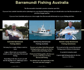 barramundifishingaustralia.com:  Barramundi Fishing Australia 
Barramundi Fishing Australia Northern Territory Barramundi Fishing Darwin Mothership Charters Fishing Charters Estuary Barramundi Fishing Fly Fishing Deepsea Offshore Darwin Australia.