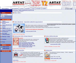 astat-tasmy.com.pl: ..:: ASTAT Sp.z o.o. - Taśmy
Taśmy jednostronnie i dwustronnie klejące, taśmy na bębnach przemysłowych, taśmy elektroizolacyjne, uszczelki samoprzylepne, ...