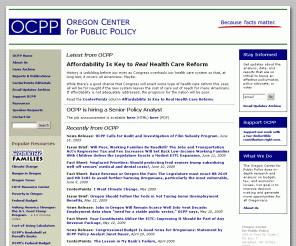 ocpp.org: Oregon Center for Public Policy
The Oregon Center for Public Policy (OCPP) uses research and analysis to advance policies and practices that improve the economic and social opportunities of all Oregonians.