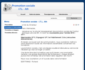 promotionsociale-itlath.info: Promotion sociale - I.T.L. Ath
Joomla! - le portail dynamique et système de gestion de contenu