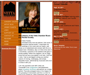 vettamusic.com: Vetta Chamber Music Players Bios
Vetta Chamber Music Concert Schedule