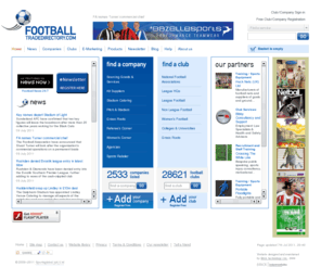 footballtradedirectory.com: Football Trade Directory / From premier league to grass roots
The No 1 Football Directory with over 28,000 club listings and services including kit suppliers, pitch and light maintenance, insurance services, legal advice, marketing and PR, trophies and engraving, health and safety, catering, printers, event management
