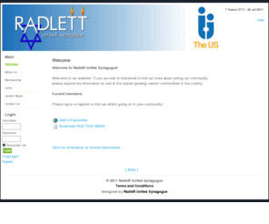 radlettus.org: Welcome
Website of Radlett United Synagogue with information for visitors, members and the local Radlett community, including news, service times and events.