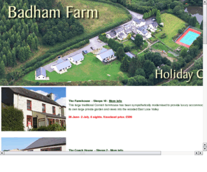 cornwallcottageslateavailability.com: Badham Farm Cottages
Badham Farm Holiday Cottages, Looe, Polperro, South East Cornwall, Luxury Self Catering Cottages and short breaks. Spacious and luxurious holiday cottages with secure off road parking and level access