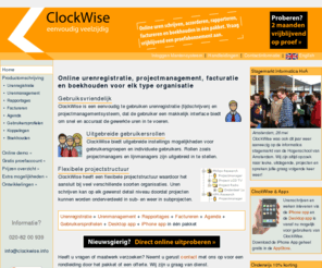 clockwise.info: ClockWise: Urenregistratie, Projectmanagement en Factureren
Webbased urenregistratie en projectmanagement, eenvoudig en veelzijdig, voor elke organisatie, 2 maanden gratis op proef.