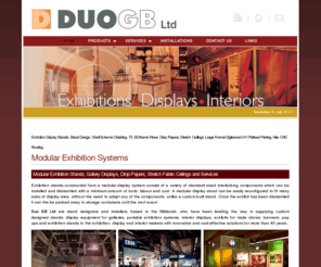 exhibitions-displays-interiors.co.uk: Modular Exhibition Stands, Modular Exhibition Systems, Hire, Design. Northampton
Custom Modular Exhibition Stands, Display Systems, Stand Design. Exhibition Stands for Sale or Hire from Duo GB Ltd Northampton UK