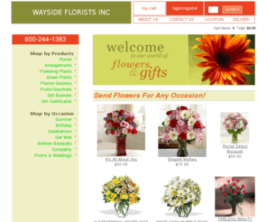 waysideflowers.com: http://www.waysideflorists.com - Wayside Florists Inc
Here at Wayside Florists Inc, we offer gift baskets and a large variety of flowers for your every occasion.