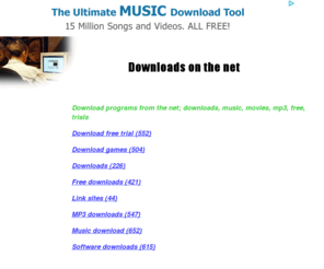 downloadsonthe.net: Home Page Downloads on the net; downloads, music, movies, mp3, free, trials
Download programs from the net; downloads, music, movies, mp3, free, trials