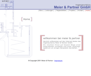 meier-partner.com: Ingenieurbüro Meier & Partner GmbH
Bauantrag, Planung, Statik, Umweltgenehmigungsverfahren, Bauleitung, Bauüberwachung, Schall- und Wärmeschutznachweise, Projektmanagement, 3-D-Darstellungen, Visualisierung, SiGe-Koordination, Stützmauern