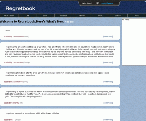 regretbook.com: Regret Book
Read, write, share, and learn from the regrets of people around the world.