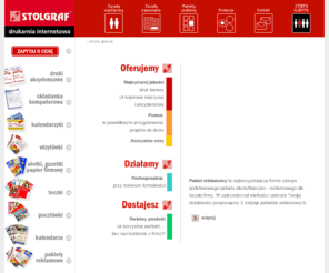 drukwsieci.pl: DRUK W SIECI
Strona internetowa świdnickiej drukarni STOLGRAF. Oferta druku, przykładowe ceny, mozliwość składania zamówień on-line.