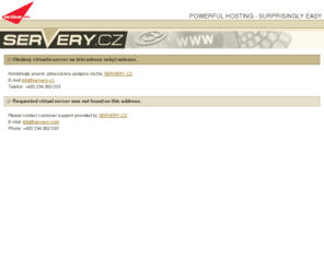 1akvizicni.com: SERVERY.CZ - hledaný virtuální server neexistuje
Kompletní servis v oblasti internetových služeb - od registrace vlastního doménového jména, provozu www stránek až po možnost umístění vlastního serveru.