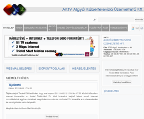 algyoktv.net: Algyői Kábeltelevízió Üzemeltető Kft.
