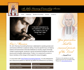 stjohnvianneycounseling.org: St. John Vianney Counseling Services: Faithful Catholic Counseling for Priests and Seminarians
St. John Vianney Counseling Services: Faithful Catholic Counseling for Priests and Seminarians