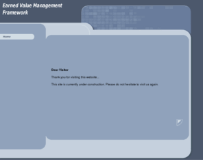 evm-framework.net: Earned Value Management Framework - Home
Unternehmensberatung - Earned Value Management Framework