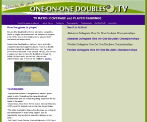 oneononedoubles.tv: One-On-One Doubles Tennis with Rockin Blues - Video and Player Rankings
One-On-One Doubles - it's the NEW serve-and-volley game of tennis!