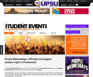 purplewednesdays.com: Purple Wednesdays
UPSU.net - the University of Portsmouth Students' Union online: anything and everything you could ever need to survive student life, all in one handy place!