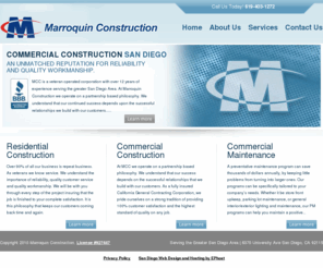 marroquinconstruction.com: Commercial Construction San Diego - Marroquin Corporation
Commercial construction services, San Diego residents rely on the quality workmanship of Marroquin Construction. We put our customers first.