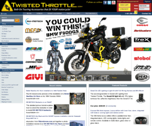 twistedthrottlellc.com: TwistedThrottle.com
Twisted Throttle LLC. - Sport and Adventure Touring Equipment - North American importer and distributor for SW-Motech, MRA Windscreens, Bags-Connection Electric Tankbags, Barkbusters Hand Guards, Kaoko Throttle Locks, Denali LED headlights, Micatech luggage, Techmounts, dealer for GIVI USA, Gerbing Heated Clothing, and more! We offer the best selection of motorcycle hard luggage, windscreens, centerstands, and crashbars for metric bikes on the Internet!