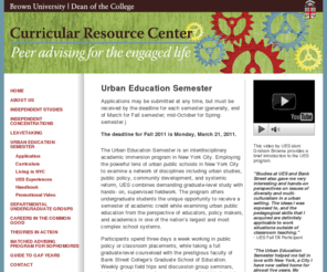 urbanedsemester.org: Urban Education Semester | Curricular Resource Center | Dean of the College | Brown University
Brown University, Curricular Resource Center, Urban Education Semester