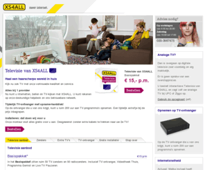 xs4all.tv: XS4ALL | voor Klanten | Televisie
De kwaliteitsprovider van Nederland voor Internet, Bellen, Televisie, Hosting, Zakelijk en Mobiel Internet. Meer veiligheid, stabiliteit en service.