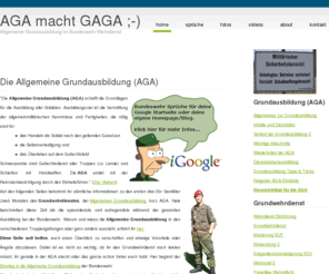 aga-macht-gaga.de: Allgemeine Grundausbildung (AGA) & Bundeswehr-Wehrdienst
Informiere dich über die Allgemeine Grundausbildung, abgekürzt AGA. Das sind die ersten 3 Monate im Grundwehrdienst der Bundeswehr.