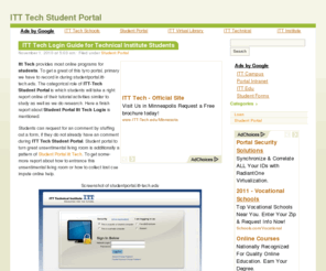 itttechstudentportal.info: ITT Tech Student Portal
ITT Tech Student Portal Information