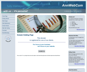 theviolincompany.com: AnnWebCom
AnnWebCom design and maintain business web sites that truly meet the business needs of customers. Specializing in e-commerce and database integration many sites are typical business brochure web sites.