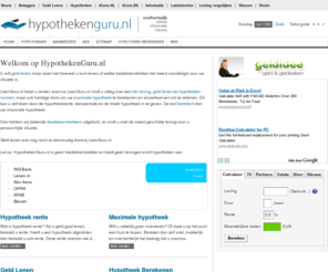 hypothekenguru.nl: Hypotheek berekenen, BKR hypotheek,  - Home
Hypotheek berekenen, hypotheekrente, maximale hypotheek