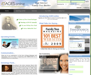 online-ancestry.com: AGES-online - Internet Family Tree Builder
AGES-Online is the hottest genealogy software system on the market today. You will be able to create and maintain your family history entirely online. Print out charts and reports and even build your own website in a matter of minutes!