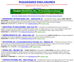 ruggedizedenclosures.com: Ruggedized Enclosures - Rugged Electronic Enclosures - Industrial Enclosuers - www.RuggedizedEnclosures.com
ruggedized enclosures from the Technology Data Exchange - Linked to TDE member firms.