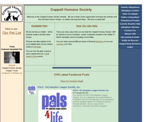 coppellhumanesociety.com: Welcome to the CHS Website!
Coppell Humane Society