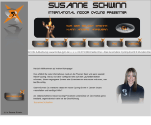 susanne-schwinn.com: Susanne Schwinn
Susanne Schwinn
		Indoor Cycling Presenter
		Indoor Cycling
		Cycling
		Cycling-Events