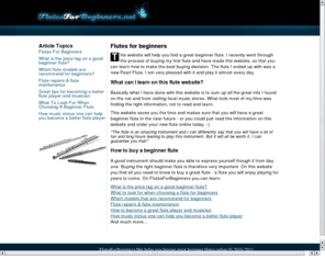 flutesforbeginners.net: Flutes for beginners
Learn what to look for when buying a beginner flute. How to get started playing the flute.