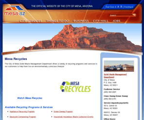 mesarecycles.org: City of Mesa - Mesa Recycles
City of Mesa web page