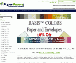 paper-papers.com: Paper, envelopes, card stock: including specialty and metallic - PAPER-PAPERS.COM 
Selling paper and envelopes worldwide. Professional and curious card stock and paper products. Elegant metallic paper and specialty envelopes can deliver a sophisticated touch to any message. Visit PaperPapers.com
