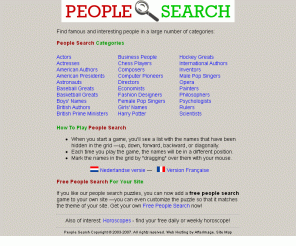 people-search.hm: People Search - Find People In Many Categories
People Search: Find famous and interesting people in many categories.