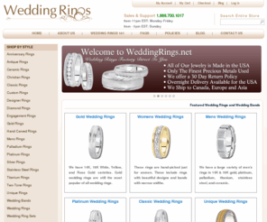 weddingrings.net: Wedding Rings, Wedding Bands and Wedding Ring Sets
Wedding Rings, Engagement Rings and Wedding Ring Sets for Men and Women. Platinum Wedding Rings, Gold Wedding bands, Silver, Stainless Steel, Titanium and Palladium Bands to satisfy every budget.
