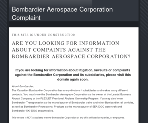 bombardier-aerospace-corporation-complaint.com: Bombardier Aerospace Corporation Complaint
Bombardier Corporation Information