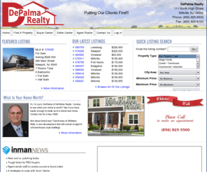 danielledepalma.com: DePalma Realty - Welcome
DePalmaRealty.com - Millville, Vineland Bridgeton Cumberland - County Real Estate in New Jersey - Commercial, Residential, Multi-Family Properties, Condominiums, Land and Lots