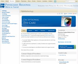 drgudanaples.com: Ophthalmology in Naples,FL - Richard Beatty, M.D. and Robert Guda, O.D.
Richard Beatty, M.D. is a board certified ophthalmologist and in Collier County.  Robert Guda, O.D. is a board certified optometrist in Collier County.  Richard Beatty, M.D. is trained to diagnose and perform cataract and corneal surgical procedures, Lasik and PRK, as well as evaluate and treat dry eye problems.  Robert Guda, O.D. specializes in the follow up care for pre- and post-cataract surgery and glaucoma, as  well as primary care optometry.  Richard Beatty, M.D. and Robert Guda, O.D. are located at Physicians Regional-Pine Ridge at 6101 Pine Ridge Road, Naples,FL 34119.