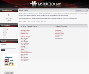 fastjukebox.com: Our Music Download Store @ FastJukeBox.Com
White label itunes music store system script with mp3 preview and PayPal support. Branded music download site, oem audio on demand.