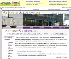 attorneysolution.net: Attorney Solution
Specializing in affordable solutions to taxpayers